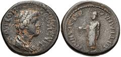 LYDIA, Sardis. Pseudo-autonomous issue. Time of Nero, AD 54-68. Æ 19mm (4.32 g, 6h). Ti. Cl. Mnaseas, strategos(?). Struck circa AD 65. Draped bust of the Senate right / Zeus standing left, holding ea