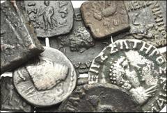 MIXED. Oriental Greek & Central Asian. Miscellaneous AR and Æ. Includes: Æ of various kingdoms and cultures, including Greco-Baktrian, Indo-Greek, Indo-Skythian, among others. Near VF to VF condition.