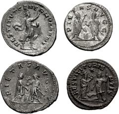 Large Lots ROMAN. Imperial. Lot of four (4) AR Antoniniani of Valerian I. Includes: Valerian I. AD 253-260. AR Antoninianus (23mm, 3.88 g, 11h). Samosata mint. 1st emission, AD 255-256. IMP C P LIC VA