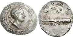 MACEDON (Roman Protectorate), Republican period. Roman embassy. Circa 148-147 BC. AR Tetradrachm (16.82 g, 3h). Amphipolis mint. Diademed and draped bust of Artemis right, bow and quiver over shoulder