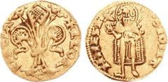 CRUSADERS, Uncertain. 14th-15th century. AV Fiorino d’oro (3.51 g, 6h). Crusader imitation of Firenze mint. Uncertain mint; mm: uncertain (bird flying right[?]). Struck circa 1331 or later. +FLOR ENTI