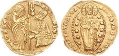CRUSADERS, Venetians in the Levant. AV Ducat (3.35 g, 6h). Imitating Venice. Uncertain mint. Proto ‘K Series’(?), struck in the name of Andrea Dandolo, 1344-1354. S/R/V/Є/R/Є/T/I D/V/ ✠ ΛNDK DΛRDVL (V