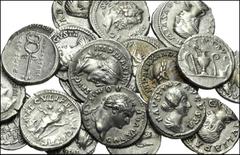ROMAN. Republican & Imperial. AR Denarii of 1st century BC-3rd century AD. Includes: M. Plaetorius M.f. Cestianus. Plaetoria 4 // Same. Plaetoria 5 // Domitian. RSC 664 // Hadrian. RSC 830b // Marcus 