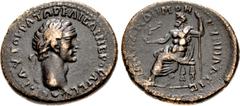 Roman Provincial PHRYGIA, Synnada. Nerva. AD 96-98. Æ (25mm, 9.45 g, 6h). Laureate head right / Zeus Pandemos seated left, holding Nike and scepter. RPC III 2619.2 = SNG von Aulock 3984 (this coin). D