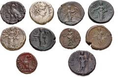 Large Lots ROMAN. Provincial. Lot of ten (10) Alexandrian BI and Potin Tetradrachms. Includes: various types and rulers, from Nero to Maximian. A good mix. Fine to VF. LOT SOLD AS IS, NO RETURNS. Ten 