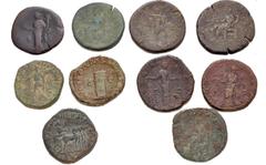 Large Lots ROMAN. Imperial. Lot of ten (10) mostly Æ Sestertii. Includes: Antoninus Pius (2) // Marcus Aurelius // Lucius Verus // Commodus (2) // Septimius Severus // Severus Alexander // Pupienus //