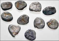 Large Lots GREEK. Asia Minor. Lot of ten (10) AR Drachms of Paphlagonia, Sinope. All coins: Head of eagle / Quadripartite incuse square, opposing quarters filled or stippled. Fine or slightly better, 