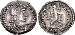 Early Medieval & Islamic UNCERTAIN GERMANIC TRIBES, Northern Italy. Pseudo-Imperial coinage. Uncertain. Circa early to mid 5th century. AR Siliqua (17mm, 0.82 g, 12h). Imitating a Mediolanum mint issu