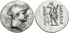 Oriental Greek BAKTRIA, Greco-Baktrian Kingdom. Demetrios I Aniketos. Circa 200-185 BC. AR Tetradrachm (34mm, 16.63 g, 12h). MPHB Group IIb. Diademed and draped bust right, wearing elephant skin headd