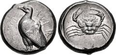 Greek SICILY, Akragas. Circa 465/0–445/0 BC. AR Tetradrachm (24mm, 17.48 g, 7h). Sea eagle standing left / Crab within incuse circle. Westermark, Coinage, Period II, Group II, 367 (O11/R48); HGC 2, 78