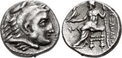 Greek KINGS of MACEDON. Alexander III 'the Great'. 336-323 BC. AR Hemidrachm (12.5mm, 1.99 g, 12h). Tyre mint. Undated issue of 'Ozmilk, struck under Menon or Menes, circa 332/1-328/7 BC. Head of Hera