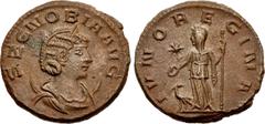 Roman Imperial Zenobia. Usurper, AD 268-272. Antoninianus (21mm, 4.56 g, 6h). Antioch mint, 8th officina. 2nd emission, March-May AD 272. S ZЄNOBIA AVG, draped bust right, wearing stephane, set on cre