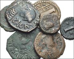 BYZANTINE. Æ of Justinian I. Includes: Æ Follis. SB 257 // Æ Half Follis. SB 202 // Barbarous imitation. Cf. SB 224 // SB 225 // Æ Decanummium. SB 269 // SB 308. Fine to Good Fine condition, some roug