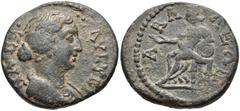 LYDIA, Tabala. Faustina Junior. Augusta, AD 147-175. Æ 24mm (8.35 g, 1h). Draped bust right / Cybele seated left, holding patera in right hand, left elbow resting on drum. SNG von Aulock 3191; SNG Cop
