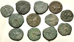 Large Lots CENTRAL ASIAN. Ancient India. Lot of twenty (20) mostly Kushan Æ Tetradrachms. Includes: various types, with a few Indo-Skythian tetradrachms as well. Average Fine, one with active corrosio