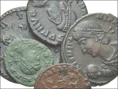 ROMAN. Imperial. Æ from Maximianus to Gratian. Includes: Maximianus // Commemorative issue (‘POP ROMANUS’) // Constans // Delmatius // Gratian. Near VF to Good VF condition. LOT SOLD AS IS, NO RETURNS