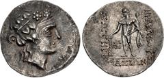 Greek ISLANDS off THRACE, Thasos. Circa 90-75 BC. AR Tetradrachm (36mm, 16.76 g, 11h). "Imitative" series. Wreathed head of young Dionysos right / Herakles standing left, holding club, lion skin on ar
