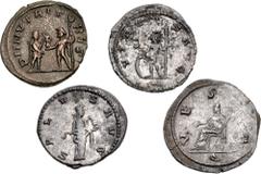 Large Lots ROMAN. Imperial. Lot of four (4) Antoniniani. Includes: Gallienus // Salonina (2) // Saloninus. Near VF to VF, silvered. LOT SOLD AS IS, NO RETURNS. Four (4) coins in lot. From the James Wo