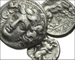 GREEK. Northern Greece. AR of Thessaly, Larissa. Includes: Drachm. Head of the nymph Larissa facing slightly left / Horse standing right. SNG Copenhagen - // Hemidrachm. Head of the nymph Larissa faci