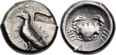 Greek SICILY, Akragas. Circa 485-480/78 BC. AR Didrachm (18.5mm, 7.82 g, 2h). Sea eagle standing left / Crab within incuse circle. Westermark, Coinage, Period I, Group III, 156 (O65/R103); HGC 2, 94; 