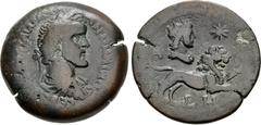 Roman Provincial EGYPT, Alexandria. Antoninus Pius. AD 138-161. Æ Drachm (33.5mm, 25.00 g, 12h). Zodiac series. Dated RY 8 (AD 144/5). Laureate, draped, and cuirassed bust right, seen from behind / Su