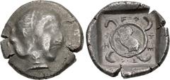 Greek DYNASTS of LYCIA. Kheriga. Circa 440-410 BC. AR Stater (24mm, 9.34 g, 2h). Wehñte (Phellos) mint. Head of Aphrodite right, hair in band, wearing single-pendant earring / Owl standing left, head 