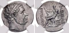 Oriental Greek BAKTRIA, Greco-Baktrian Kingdom. Euthydemos I Theos Megas. Circa 225-200/195 BC. AR Tetradrachm (26mm, 16.56 g, 12h). Mint B ("Baktra"). Struck circa 206-200 BC. Diademed older head rig