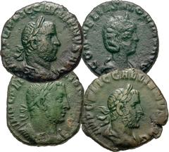 Roman Imperial Collection of 8 Roman bronze coins of Valerian, Gallienus, and Salonina. AD 253-268. . Rome mint. Includes the following: 1 Æ sestertius of Valerian I // 4 Æ sestertiii of Gallienus // 