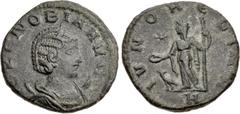 Roman Imperial Zenobia. Usurper, AD 268-272. Antoninianus (20mm, 3.64 g, 5h). Antioch mint, 8th officina. 2nd emission, March-May AD 272. [S] ZЄNOBIA AVG, draped bust right, wearing stephane, set on c