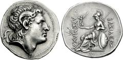 KINGS of THRACE. Lysimachos. 305-281 BC. AR Tetradrachm (17.13 g, 8h). Pella mint. Struck circa 286-281 BC. Diademed head of the deified Alexander right, with horn of Ammon / Athena Nikephoros seated 