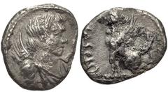 CELTIC, Britain. Trinovantes & Catuvellauni . Cunobelin. Circa AD 10-43. AR Unit (10mm, 0.97 g, 2h). Struck circa AD 20-43. Winged bust right / Sphinx seated left. De Jersey, Silver , group D3; Van Ar