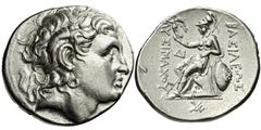 KINGS of THRACE. Lysimachos. 305-281 BC. AR Tetradrachm (28mm, 17.18 g, 3h). Amphipolis mint. Struck 288-281 BC. Diademed head of the deified Alexander right, with horn of Ammon / Athena Nikephoros se