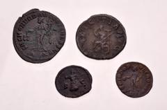 Large Lots ROMAN. Imperial. Lot of four (4) bronze issues. Includes: Anonymous. Æ Quadrans // Herennia Etruscilla. Æ Dupondius // Galerius. Æ Follis // Severus II. Æ Follis. Fine to VF. LOT SOLD AS IS