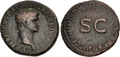 Roman Imperial Germanicus. Died AD 19. Æ As (28mm, 10.29 g, 6h). Rome mint. Struck under Claudius, AD 42-43. Bare head right / Rome mint. Struck under Claudius, circa AD 42-43. GERMANICVS CAESAR TI AV