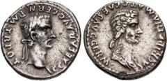 Roman Imperial Gaius (Caligula), with Agrippina Senior. AD 37-41. AR Denarius (19mm, 3.74 g, 12h). Lugdunum (Lyon) mint. Struck AD 37-38. Laureate head of Gaius (Caligula) right / Draped bust of Agrip
