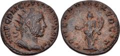 Roman Imperial Gallienus. AD 253-268. AR Antoninianus (3.05 g). Rome mint. 1st emission, circa AD 253-254. IMP C P LIC GALLIENVS AVG, radiate and cuirassed bust right / CONCORDIA EXERCIT, Concordia st