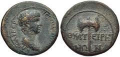 LYDIA, Thyateira. Nero. As Caesar, AD 50-54. Æ 18mm (3.44 g, 12h). Draped bust of youthful Nero right / Labrys. RPC I 2381; SNG Copenhagen 595; BMC 58. Near VF, green patina, rubbed on the high points