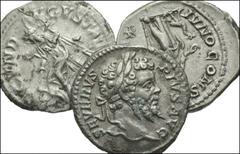 ROMAN. Imperial. AR from Septimius Severus to Julia Mamaea. All coins: denarii. Includes: Septimius Severus. Laureate head right / Emperor holding palm branch // Julia Mamaea. Draped bust right / Juno