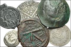 MIXED. Byzantine & British. Miscellaneous. Includes: BYZANTINE: Justin II. Æ Follis // Manuel I. Trachy // BRITISH: Uninscribed Potin // Iceni. Uninscribed. AR Unit // Edward IV. AR Groat // Charles I