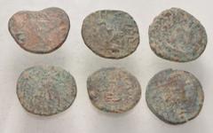 Large Lots ORIENTAL GREEK. Elymais. Lot of six (6) Æ Tetradrachms. All coins: Uncertain early Arsakid kings. Fine, mostly uncleaned. LOT SOLD AS IS, NO RETURNS. Six (6) coins in lot.