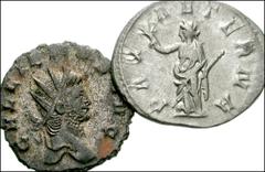 ROMAN. Imperial. Antoniniani of Trebonianus Gallus and Gallienus. Includes: Trebonianus Gallus. Radiate, draped, and cuirassed bust right / Pax standing left. RSC 76 // Gallienus. Radiate head right /