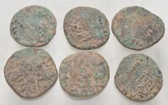 Large Lots ORIENTAL GREEK. Elymais. Lot of six (6) Æ Tetradrachms. All coins: Issues of uncertain early Arsakid kings. Average VF, all with earthen patina. LOT SOLD AS IS, NO RETURNS. Six (6) coins in