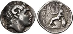 Greek KINGS of THRACE, Macedonian. Lysimachos. 305-281 BC. AR Tetradrachm (29mm, 16.65 g, 1h). Uncertain mint; Menod– and Sosi–, magistrates. Posthumous issue, struck mid 3rd century BC. Diademed head