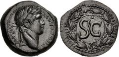 Roman Provincial SELEUCIS and PIERIA, Antioch. Otho. AD 69. Æ As (24mm, 8.28 g, 12h). IMP M O TIIO CΛE ΛVG, laureate head right / Large S C; pellet above; all within wreath with large central jewel an