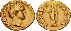 Roman Imperial Otho. AD 69. AV Aureus (19mm, 7.16 g, 6h). Rome mint. Struck 15 January-8 March. IMP M OTHO CΛESAR AVG [TR P], Bare head right / SECVR I TAS P R, Securitas, draped, standing left, holdi