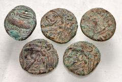 Large Lots ORIENTAL GREEK. Miscellaneous. Lot of five (5) Kings of Elymais Æ tetradrachms. Includes: Various types. VF with earthen deposits. LOT SOLD AS IS, NO RETURNS. Five (5) coins in lot.