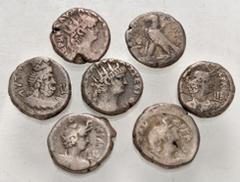 Large Lots ROMAN. Provincial. Lot of seven (7) Billon Alexandrian Tetradrachms. Includes: Various types. VG-Fine. LOT SOLD AS IS, NO RETURNS. Seven (7) coins in lot.
