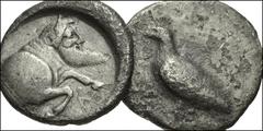GREEK. Magna Graecia & Sicily. AR of Sicily, Akragas & Gela. Includes: Akragas. AR Didrachm. Eagle / Crab. Cf. SNG ANS 908 // Gela. AR Didrachm. Horseman / Forepart of man-headed bull. SNG ANS 14. Fin
