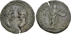 Roman Provincial MOESIA INFERIOR, Marcianopolis. Macrinus, with Diadumenian as Caesar. AD 217-218. Æ Pentassarion (27mm, 12.83 g, 7h). Pontianus, legatus consularis. Laureate head of Macrinus right vi