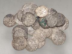 Large Lots WORLD. Bulgaria. Lot of twenty-five (25) AR Groš of Ivan Sračimir. All coins: Half-length facing bust of Christ Pantocrator / Ivan Sračimir enthroned facing, holding lis-tipped scepter and 